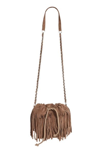 Bilde av VININA SUEDE BUCKET BAG/EF- LYS BRUN 