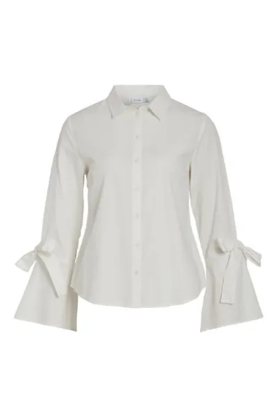 Bilde av VINIAN L/S TIE DETAIL SHIRT- HVIT