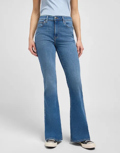 Bilde av BREESE SKINNY FLARED LENGDE 33 - DENIM DRIP 