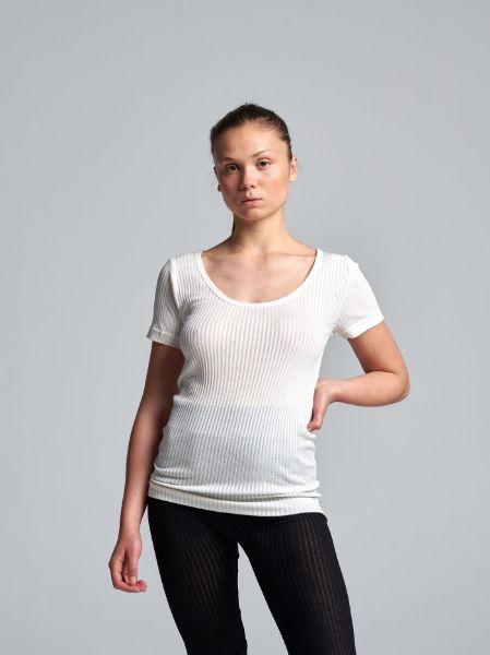 Bilde av T-SHIRT I SILKE OFF-WHITE