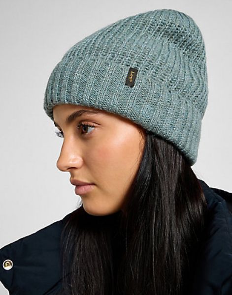 Bilde av RIBBED KNITTEF BEANIE- SJØGRØNN