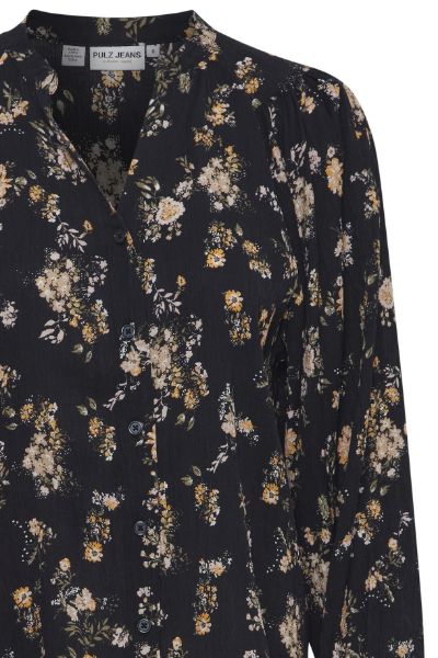 Bilde av PZTALLULA BLOUSE - SORT BLOMSTER