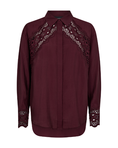 Bilde av CMMOLLY LACE SHIRT - BURGUNDER