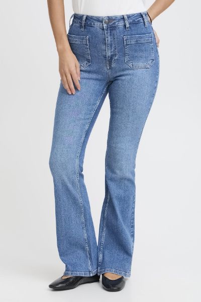 Bilde av PZBELLA UHW BOOTCUT JEANS - MEDIUM BLÅ DENIM