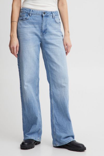 Bilde av PZVEGA UHW JEANS WIDELEG LENGDE 30 - LYS BLÅ DENIM